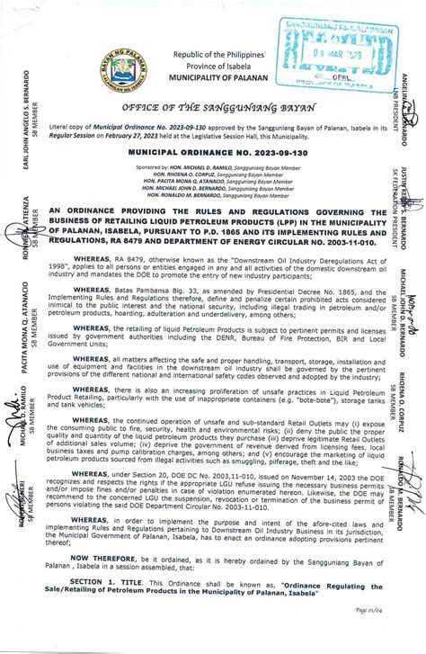Municipal Ordinance 03.